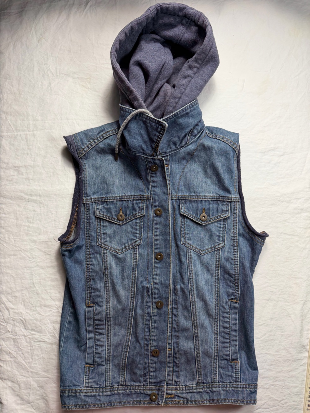 21men Blue Denim Hooded Vest